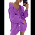 thumbnail image 2 of Suéteres Tipo Cárdigan para Mujer, de Otoño, con Frente Abierto, Botones Extragrandes, Cuello en V, Prendas de Punto Suaves y Sueltas Púrpura L, 2 of 6