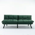 thumbnail image 6 of Triple Tree Velvet Adjustable Armrests Convertible Sofa, Emerald, 6 of 9