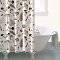 thumbnail image 4 of Brown Mushroom Fern Light Pattern Shower Curtain 36"x72" ,Bathroom Decorative Shower Curtains Set with 12 Hooks,Modern Waterproof Washable Shower Curtain, 4 of 6