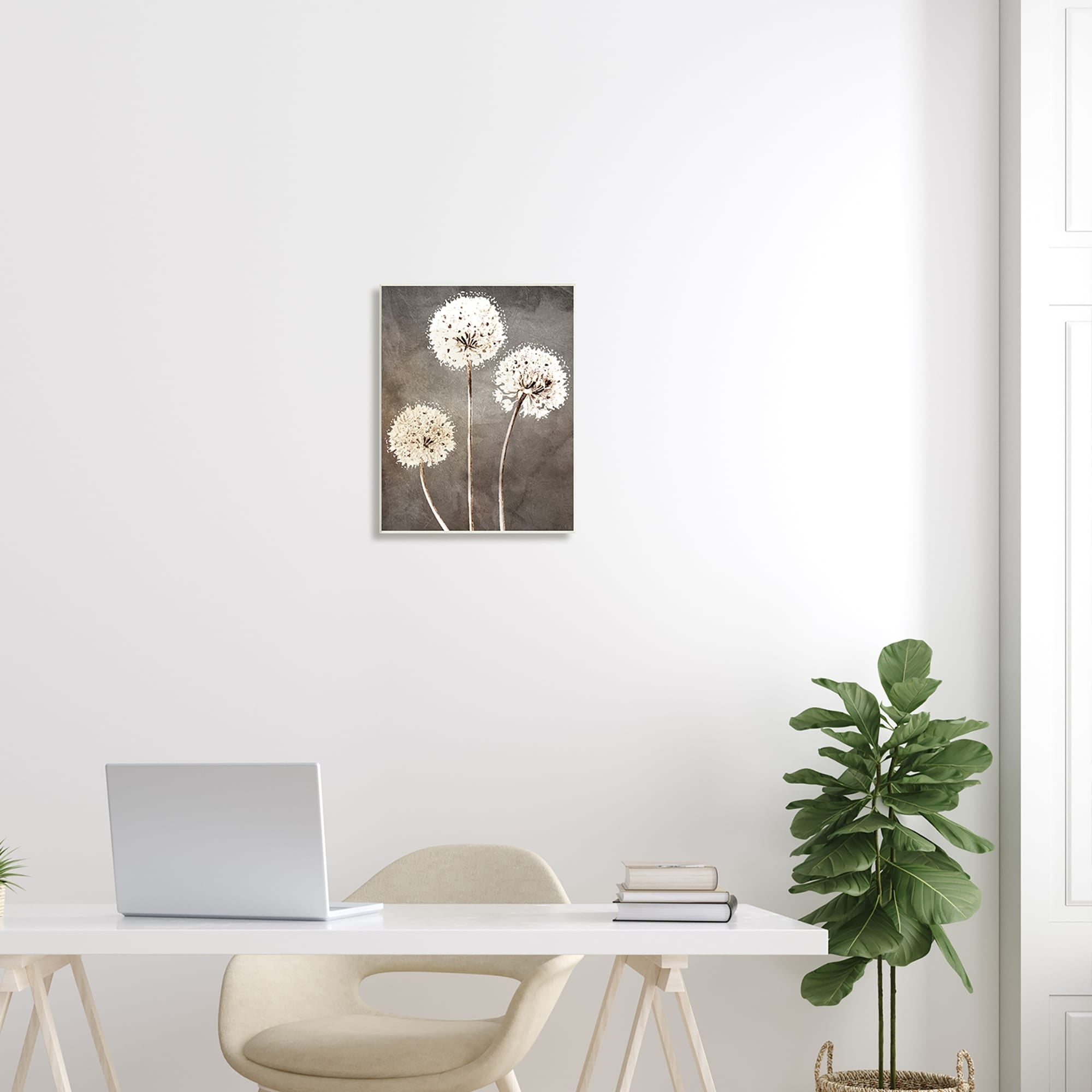 Stupell Industries Fluffy Dandelion Plants Wildflower Botanical Blooms Graphic Art Unframed Art Print Wall Art, Design by Kim Allen