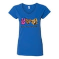 thumbnail image 3 of Peace Love Baseball Sports Womenâ€™s Standard V-Neck Tee, Royal, X-Large, 3 of 5