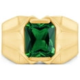 thumbnail image 2 of AFFY 8x10 mm Simulated Birthstone Men's Ring Emerald In 14K Yellow Gold Plated 925 Sterling Silver. Ring Size 9.5, 2 of 5