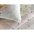 thumbnail image 3 of Ambesonne Geometric Quilted Coverlet 3 Pcs, Lion Head, Queen Size, White Pink Orange, 3 of 4