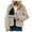 Beige, variant on felwors Womens Fuzzy Fleece Jacket Fall Casual Long Sleeve Cropped Sherpa Button Down Shacket Coats Outwear With Pockets Beige, L