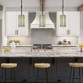 thumbnail image 4 of LNC Samay Matte Black Mini Pendant with Clear Tiffany Glass Cylinder, Kitchen Island Light, 4 of 12