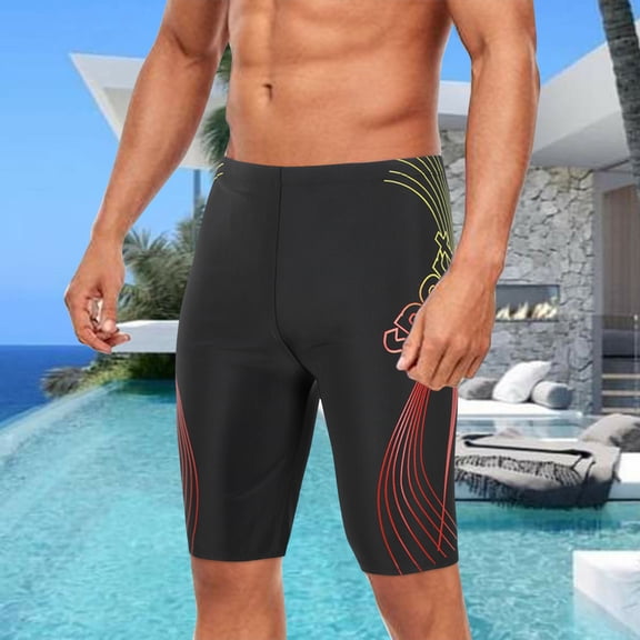 Conairie Men Swim Trunks Solid Quick Dry Competitive Athletic Swim Team Suit Quick Dry Swim Jammers UPF 50 XXXXL