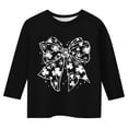 thumbnail image 4 of LUOGENLI T-Shirt pour Filles T-Shirt Graphique pour Filles Journée de la Saint-Patrick Mode Polyvalent Col Rond Manches 3/4 T-Shirt Décontracté Ensemble Maxi Hauts Filles 2 Pcs Grande Taille Noir 13-14 Ans, 4 of 4
