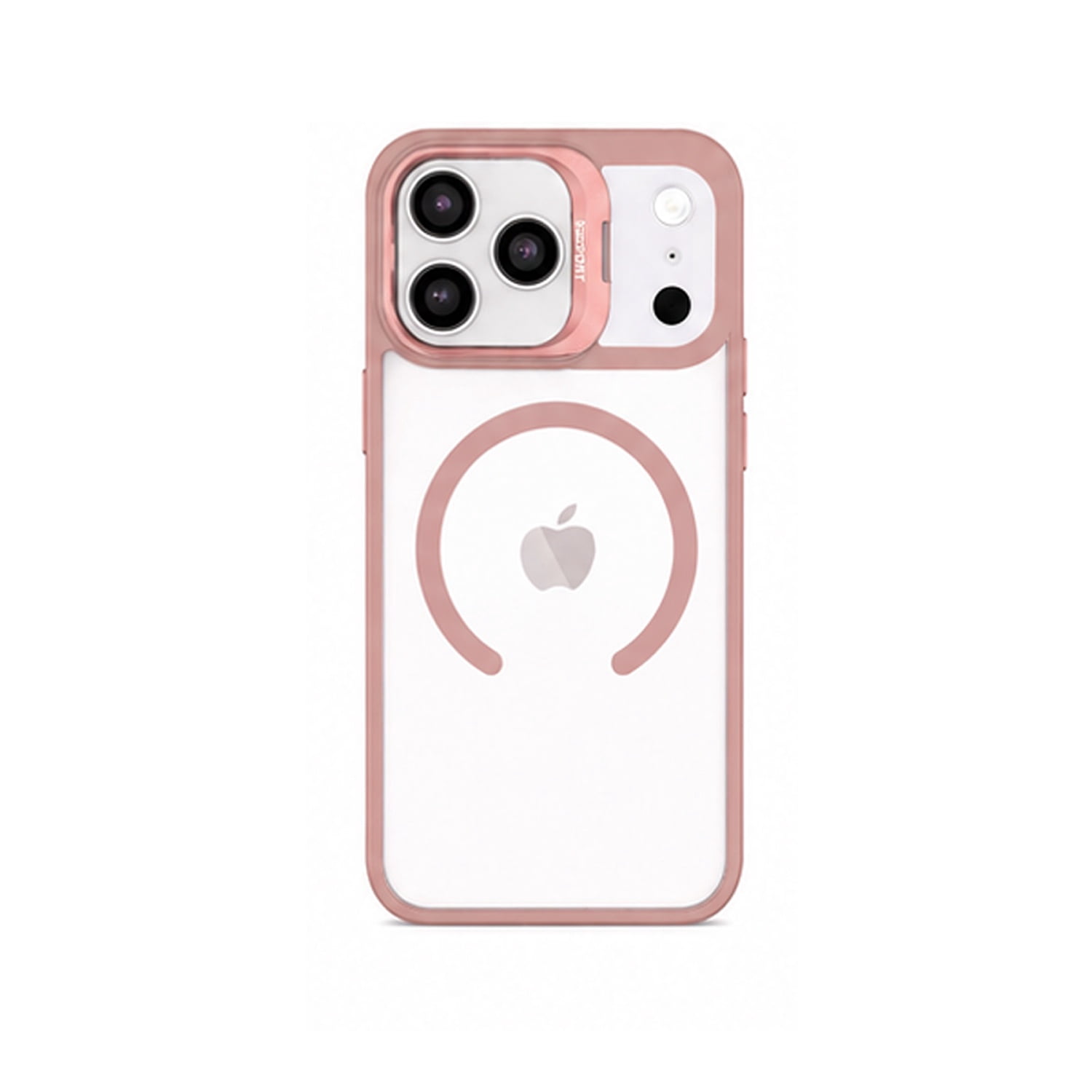 Slim Transparent Magnetic Case with Camera Stand for iPhone 17 Pro Max - Pink