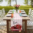 thumbnail image 4 of Table Runners 90 Inches Long Dress Scarves, Valentine's Day Farmhouse Coffee/Dining/Kitchen Table Runner for Living Room, Red Truck Roses Love Leaves Pink Plaid 13x90 Inch, 4 of 9