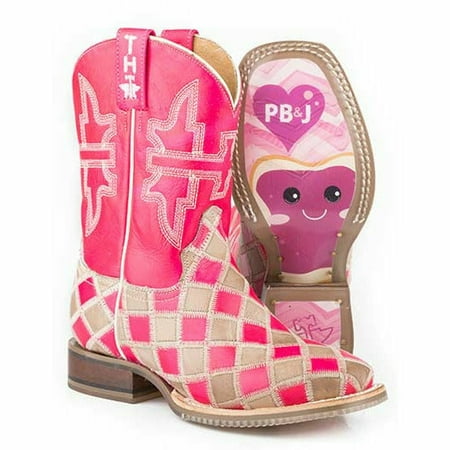 

Kid s Tin Haul Pretty In Pink Boots with Pb&J SoleHandcrafted Pink