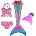 thumbnail image 1 of Chico nadable cola de sirena para nadar niñas disfraces de Halloween ropa traje de baño de sirena puede agregar aleta Monofin, 1 of 5