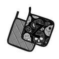 thumbnail image 2 of Letter Z Day of the Dead Skulls Black Pair of Pot Holders, 2 of 2