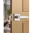 thumbnail image 2 of Poignée de Porte en Nickel Brossé pour Intimité Intérieure Serrure de Porte pour Lit et Salle de Bain avec Rose Carrée Serrure de Porte Moderne Sans Clé Poignée Réversible pour Gauche et Droite, 2 of 9