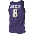 thumbnail image 3 of Men's Majestic Threads Lamar Jackson Purple Baltimore Ravens Name & Number Tri-Blend Tank Top, 3 of 3