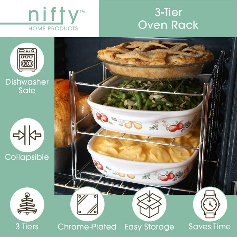 3 Tier Baking Rack with 3 Non-Stick Cookie Sheets – Nifty Home Products