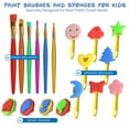 thumbnail image 3 of KEFF Kids and Toddler Paint Set - 33 Piece Painting Set for Toddlers with Non Toxic Washable Tempera Finger Paint, Brushes, Palette, Apron, Paper Pad & More, 3 of 7