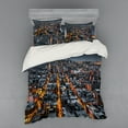 thumbnail image 2 of Ambesonne City Bedding Set 3 Pcs, Avenues to Midtown NYC, Twin XL, Marigold Grey Black, 2 of 3