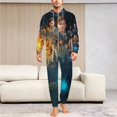 thumbnail image 6 of Hogwarts Legacy Men's Hooded Jumpsuit - Zip Up One Piece Pajamas Soft Cozy Winter Warm Plush Loungewear, 6 of 8