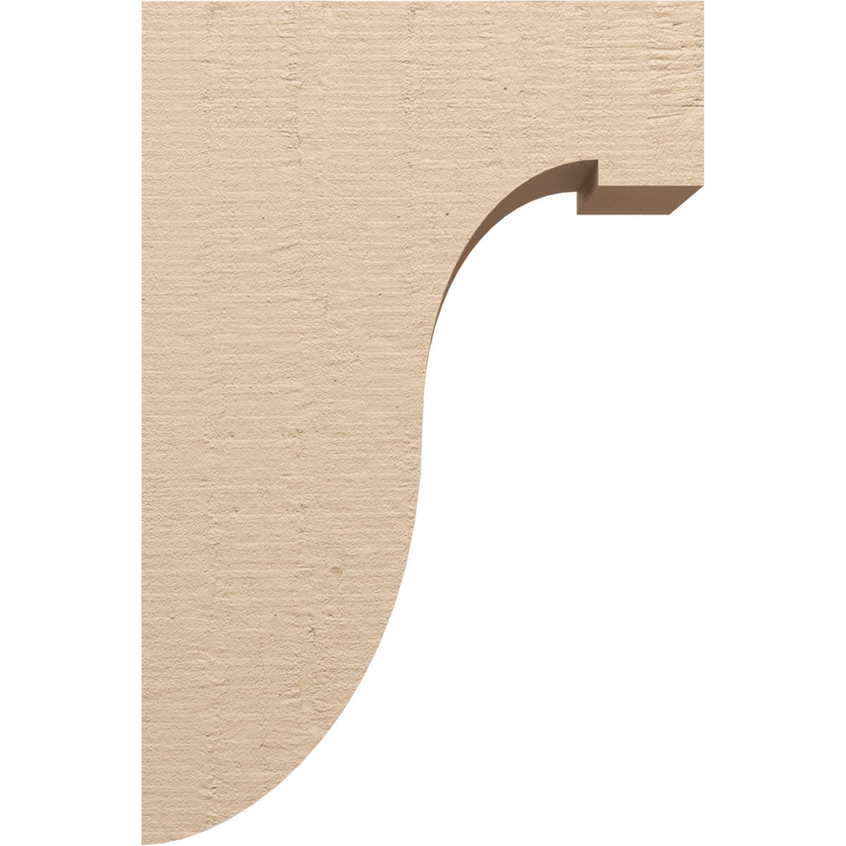 12"W x 24"D x 36"H Classic Del Monte Rough Cedar Woodgrain TimberThane Corbel, Primed Tan
