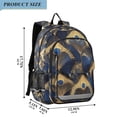 thumbnail image 2 of FORMRS Unisex School Backpack 17" Student Travel Bag with Laptop Compartment, Blue Peacock Feathers Pattern, 2 of 7