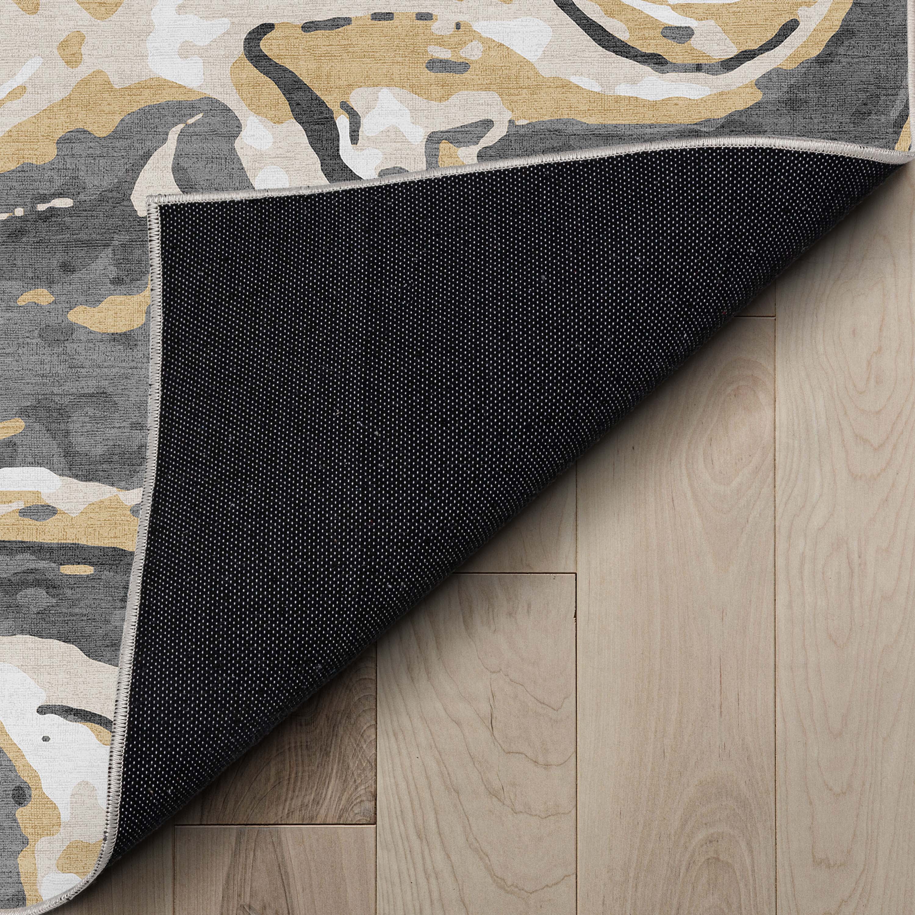 Well Woven Abstract Harmony Modern Stripes Pattern Gold Brown Flat-Weave Easy to Clean 5'3" x 7'3" Area Rug