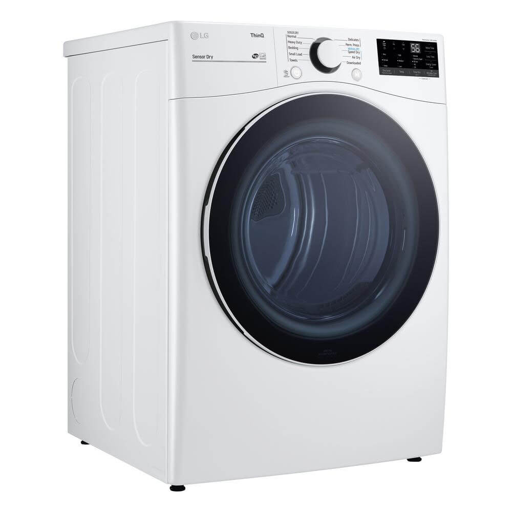 LG DLE3600W 7.4 Cu. Ft. Ultra Large Capacity Smart wi-fi Enabled White Front Load Electric Dryer with Built-In Intellig - image 3 of 7