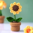 thumbnail image 3 of DIY Handwoven Mini Potted Flower Rose Office Desktop Ornamental Potted Plants Woolen Thread Finished Product Home Decoration, 3 of 16