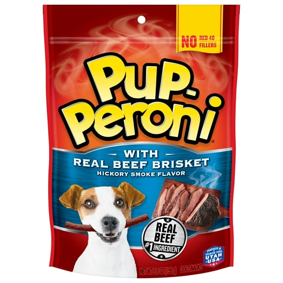 Pup-Peroni Dog Treats with Real Beef Brisket, Hickory Smoke Flavor, 5.6-Ounce Bag