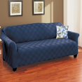 thumbnail image 2 of Collections Etc Double Diamond Form Fit Stretch Furniture Slipcover, Navy, Sofa, 2 of 4