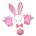 thumbnail image 4 of 4x conjunto de disfraces de para niños adultos, lindos accesorios de disfraces de animales, diadema con orejas de conejo, guantes, pajarita y, 4 of 8