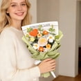 thumbnail image 5 of Handmade Crochet Flower Bouquet with Heart - Orange, White & Yellow Knitted Roses, Home Decor Gift, Always Love (35x25cm), 5 of 6