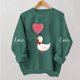 thumbnail image 1 of TaTaai Women's Valentine's Day Printed Sweatshirt, Long Sleeve Pullover Top, Round Neck Romantic Blouse, Cute Casual Wear Gift, 1 of 5