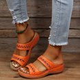 thumbnail image 3 of Womens Sandals Orthopedic Sandals Fashion Orthotic Slides Ladies Lightweight Slip On Slippers Sandals Orange 7.5, 3 of 5