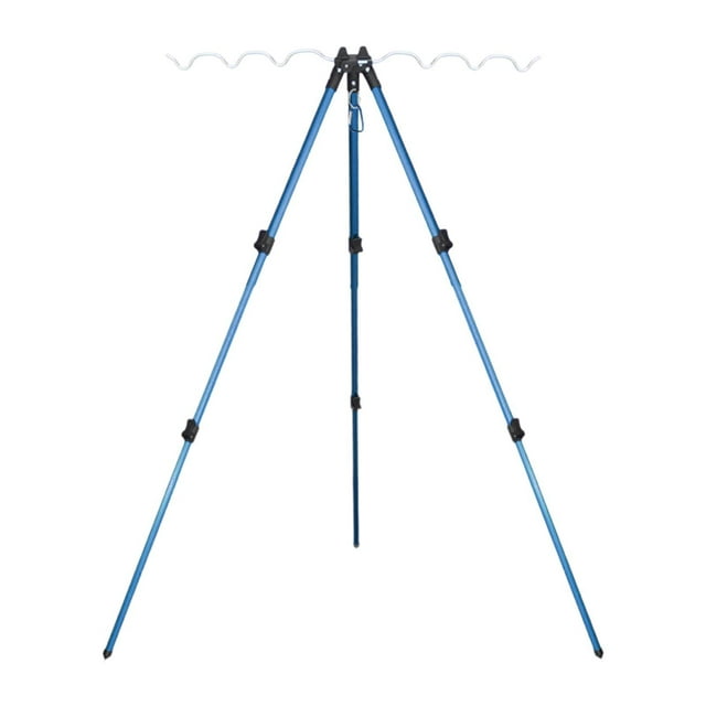 Soporte para trípode para caña de pescar, soporte plegable para 7 cañas, soporte para caña de pescar para accesorios de pesca en tierra Negro