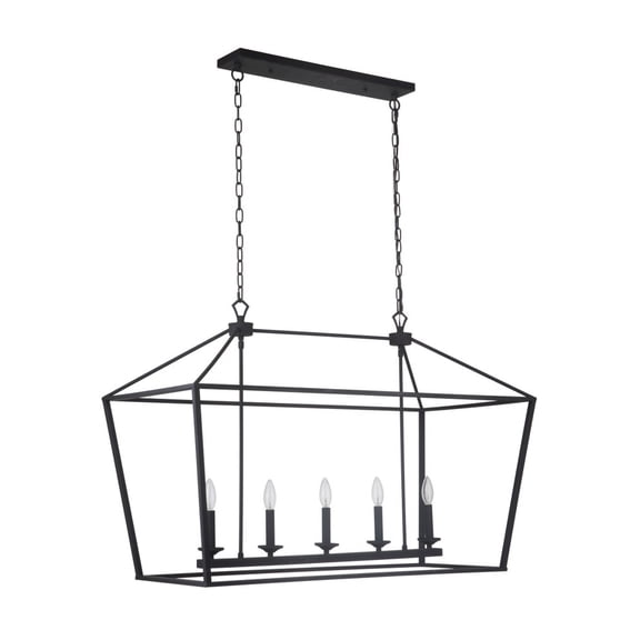 Craftmade 52975 Flynt 5 Light 40" Wide Taper Candle Chandelier - Black