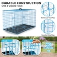 thumbnail image 6 of NiamVelo Dog Cage Dog Crate 36'' Extra Large Dog Crate Kennel for Large Dogs, Folding Metal Dog Crate W/Divider & Tray Double Doors , Blue, 6 of 8