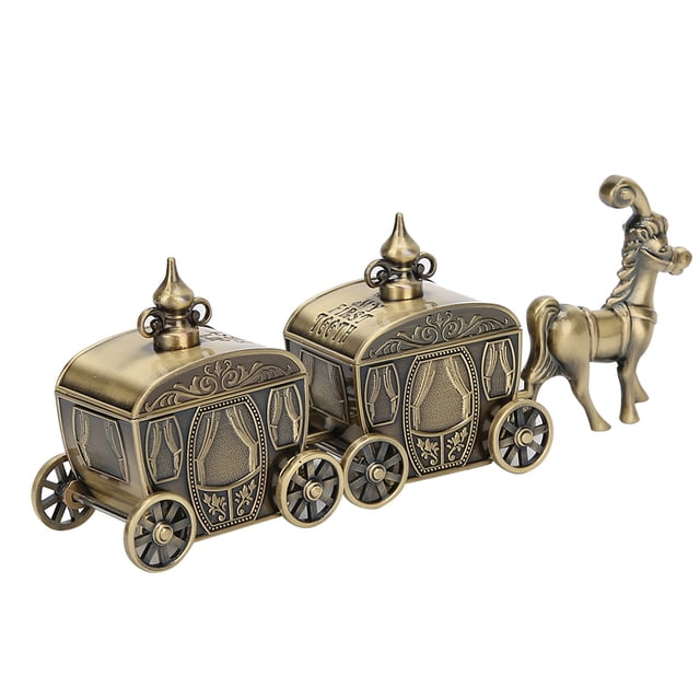 Caja de colección de dientes, caja de almacenamiento de pelo de Metal con forma de carro, adorno de regalo artesanal exquisito