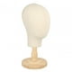 thumbnail image 2 of Cabeza de maniquí sin rostro, sombrero, exhibición de joyas con madera desmontable para instalar base de grano de madera, 2 of 9