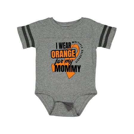 

Inktastic I Wear Orange for My Mommy Multiple Sclerosis Awareness Gift Baby Boy or Baby Girl Bodysuit
