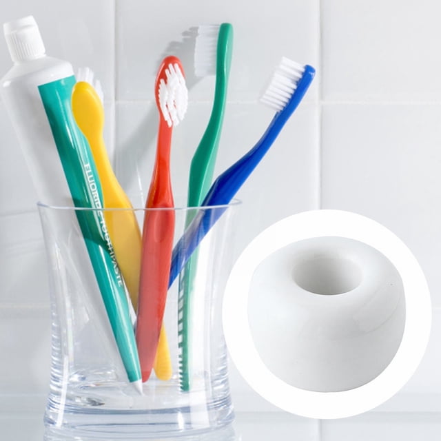 Urbanstrive Sleek Mini Ceramics Toothbrush Holder Stand for Bathroom Vanity Countertops with Modern Minimalist Design and Durable Build