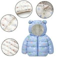 thumbnail image 7 of Esaierr Kids Baby Boys Girls Cartoon Print Warm Cotton Coats Ears Hooded Winter Jacket Flower Color Lightweight Coat 1-7 Years Warm Down Cotton Jacket, 7 of 7
