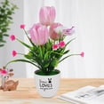 thumbnail image 4 of Neinkie Artificial Flowers in Pot Decor Flower Bright-Light Tulip Flower Bonsai Plants Flowers In Pot Table Centerpieces Dinning Room Table Kitchen Decoration, 4 of 6