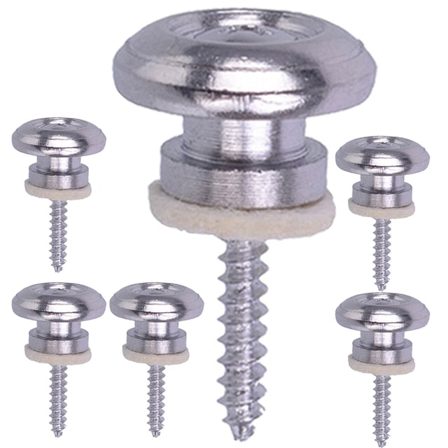 Milisten 6Ud Gitarras Strap Lock De Metal Plata Seguro Para Uso En Guitarra Eléctrica Duradero Y Fácil Instalación