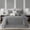 Grey, variant on Nanshing Home 7 Pieces Queen Comforter Set, White, Jacquard with Matching Solid Microfiber Piecework, Geometric Diamond Luxury Bedding, Includes Bed Skirt, Shams, and Decorative Pillows