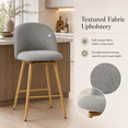 thumbnail image 3 of Homy Casa Set of 2 Bar Stools, 26.8" Seat Height, Grey Fabric Upholstered Counter Chairs with Footrest, 3 of 9