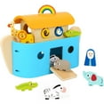 thumbnail image 3 of TOOKYLAND Wooden Noah's Ark Playset - Animal Shape Sorter, Toy for Toddlers 2 Year Old +, 3 of 9