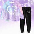 thumbnail image 2 of KPOPLK Little Girls Outfits 2 Piece Toddler Long Sleeve Sweatshirt Leggings Pants Fall Winter Clothing Set 1-7 Years Size 2-3 Years, 2 of 9