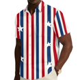 thumbnail image 2 of Hogleaql Funny Independence Day Pattern Hawaiian Shirts for Men 4th Of July American Flag Graphic Short Sleeve Patriotic Shirt Collared Button Fashion Summer Beach Casual Shirts for Men Vermilion 2XL, 2 of 6