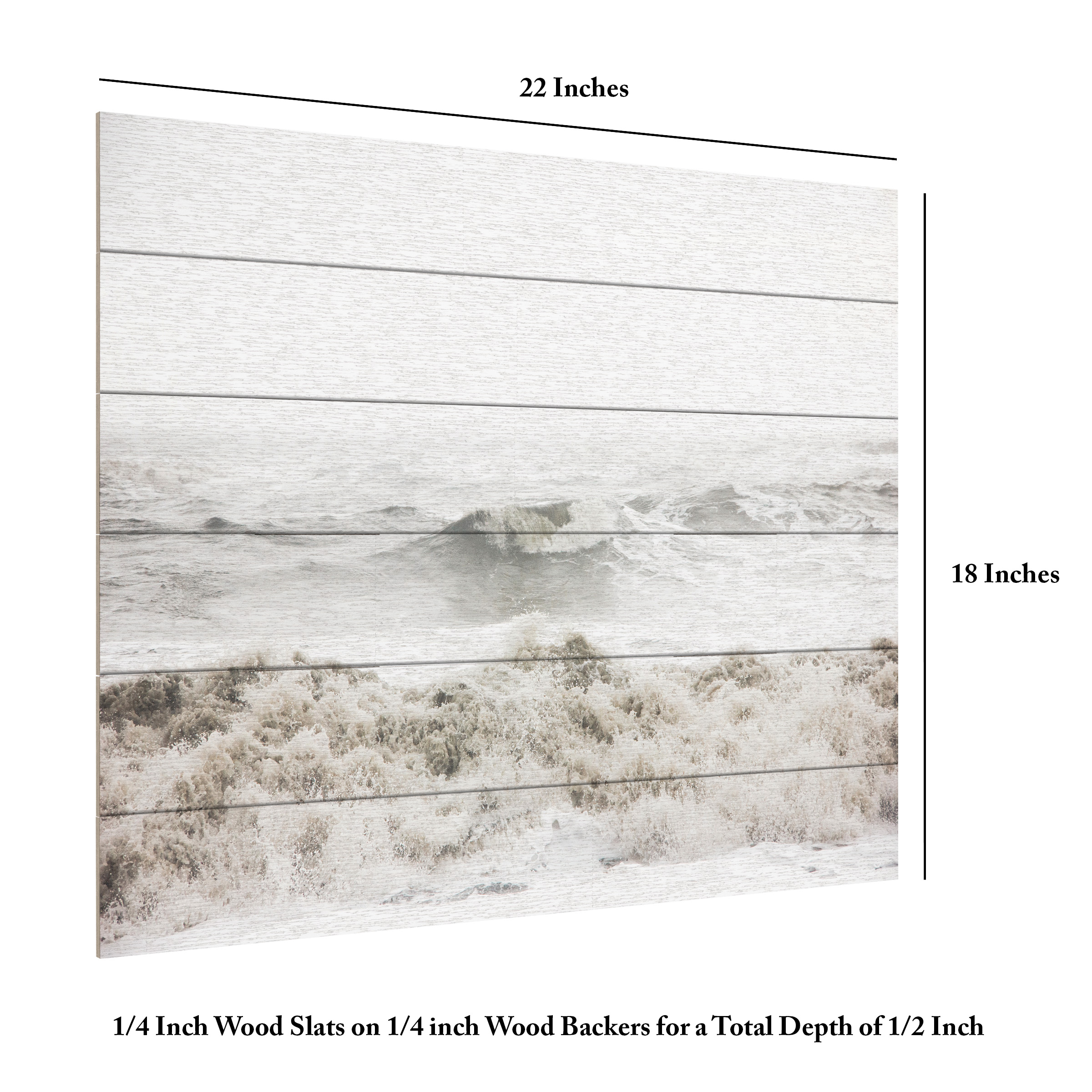 Design Fabrikken 'Breaking Waves Fabrikken' Wood Slat Art 18x22