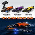 Speed Boat Pattern High-Speed RC Boat: Striking Design, Luminous Night Effect, 25KM/H Max ...
